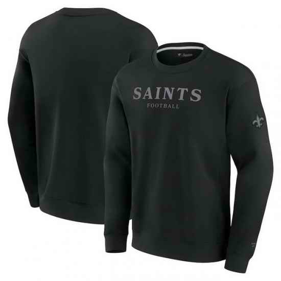 Men Fanatics Black New Orleans Saints Elements Unlimited Fleece Pullover Sweatshirt